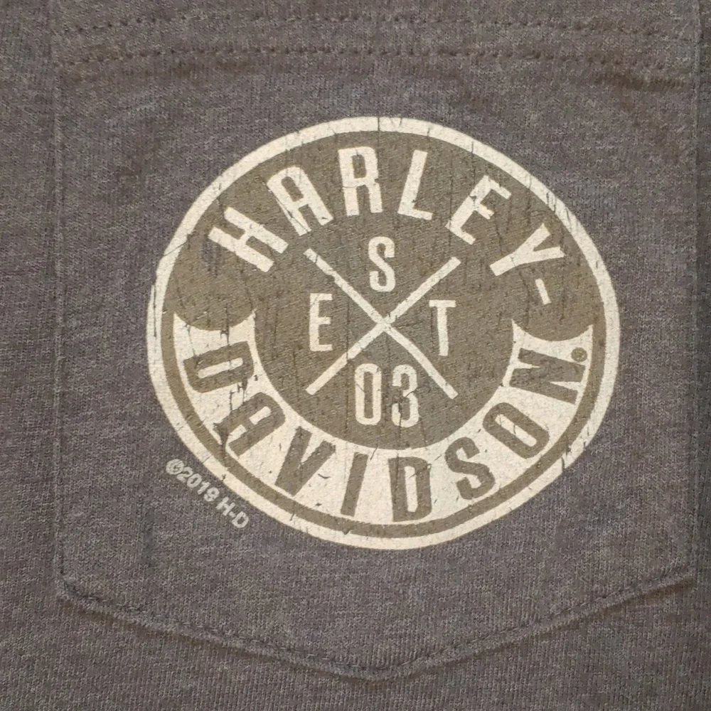 Harley-Davidson Shirt Wildcat London Grey Pocket Tee Women's Size S